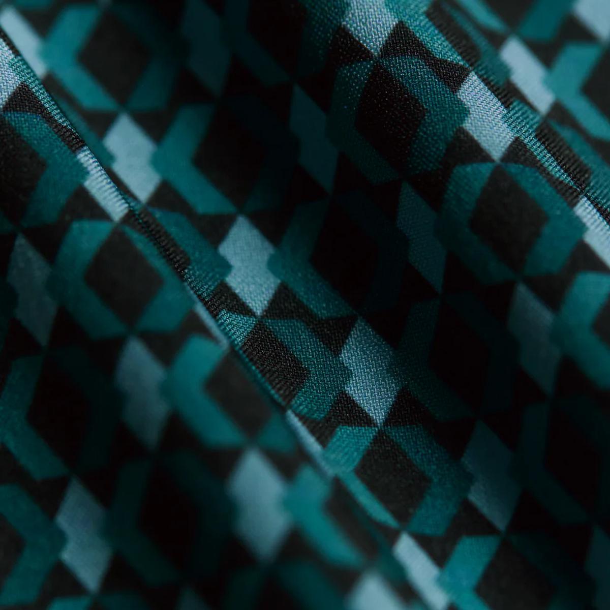 Mencia Teal Print Short Sleeve Shirt by 7 Diamonds