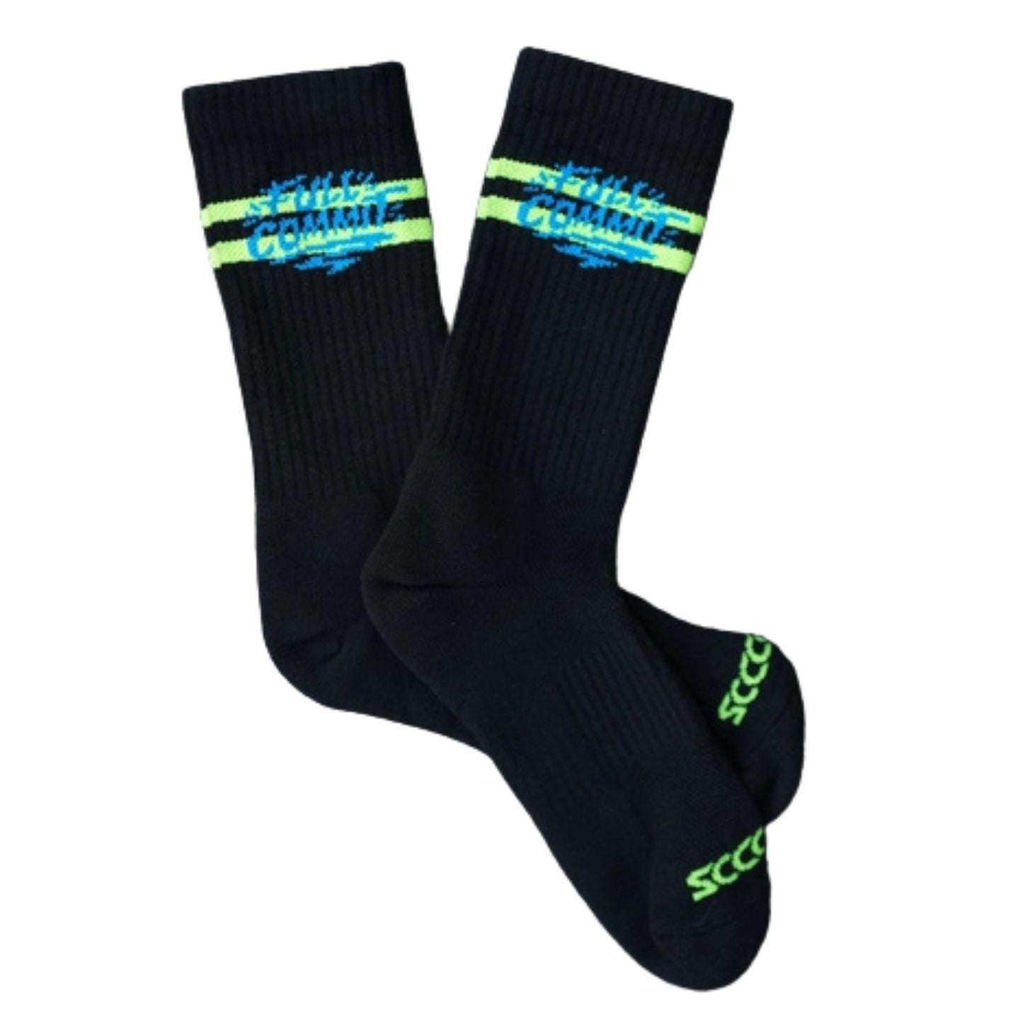 Full Commit Black Performance Skate Crew Socks by SOCCO X Ethan Campos