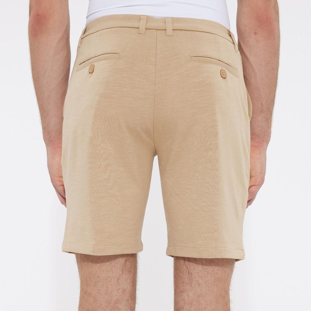 Almond Khaki 8" Inseam Solid Slub Knit Fleece Short by Postmarc