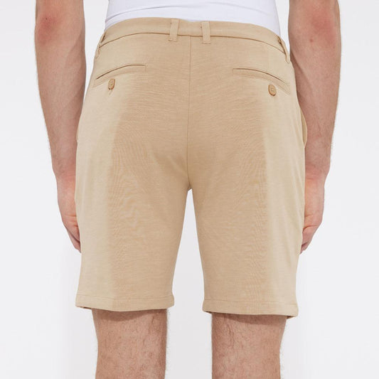 Almond Khaki 8" Inseam Solid Slub Knit Fleece Short by Postmarc