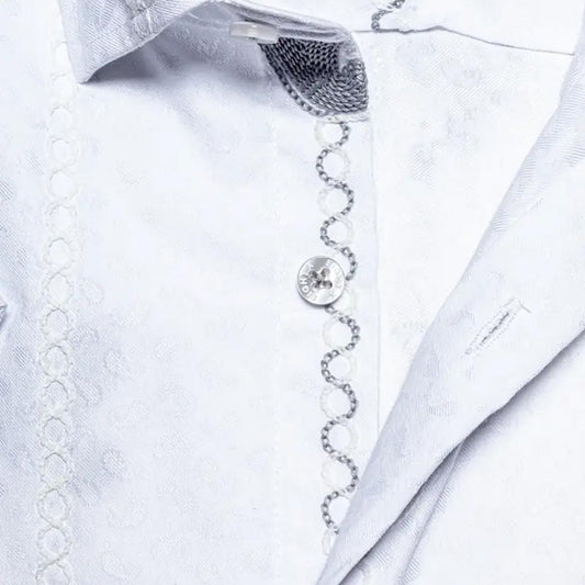 Paisley DNA Embroidered Jacquard Short Sleeve Button Down Shirt by Eight-X