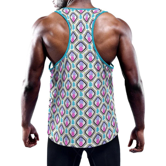 Pineapplez Print Y-Back Tank