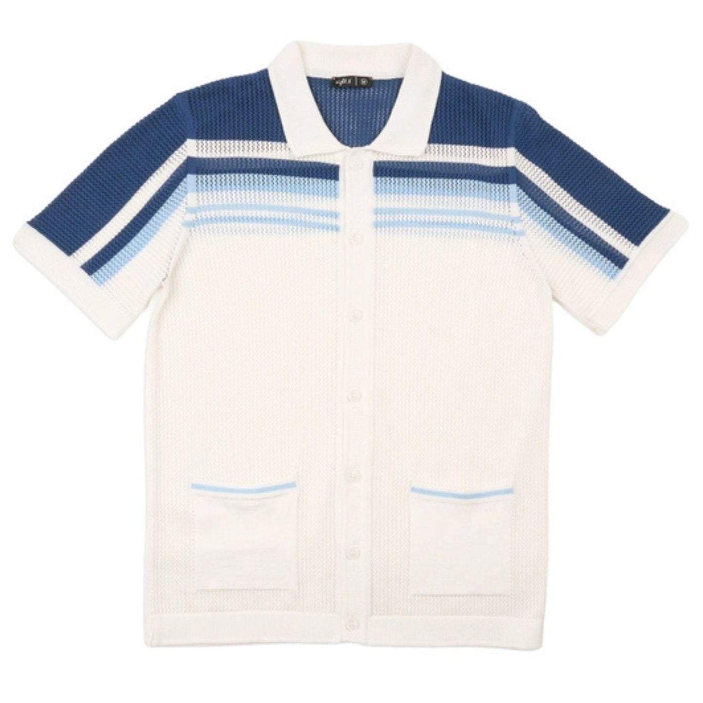 Blue Foundation Crochet Button Up Shirt by Eight X