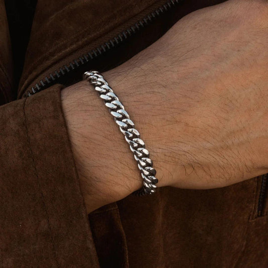 6MM White Gold Miami Cuban Bracelet by Gold Gods