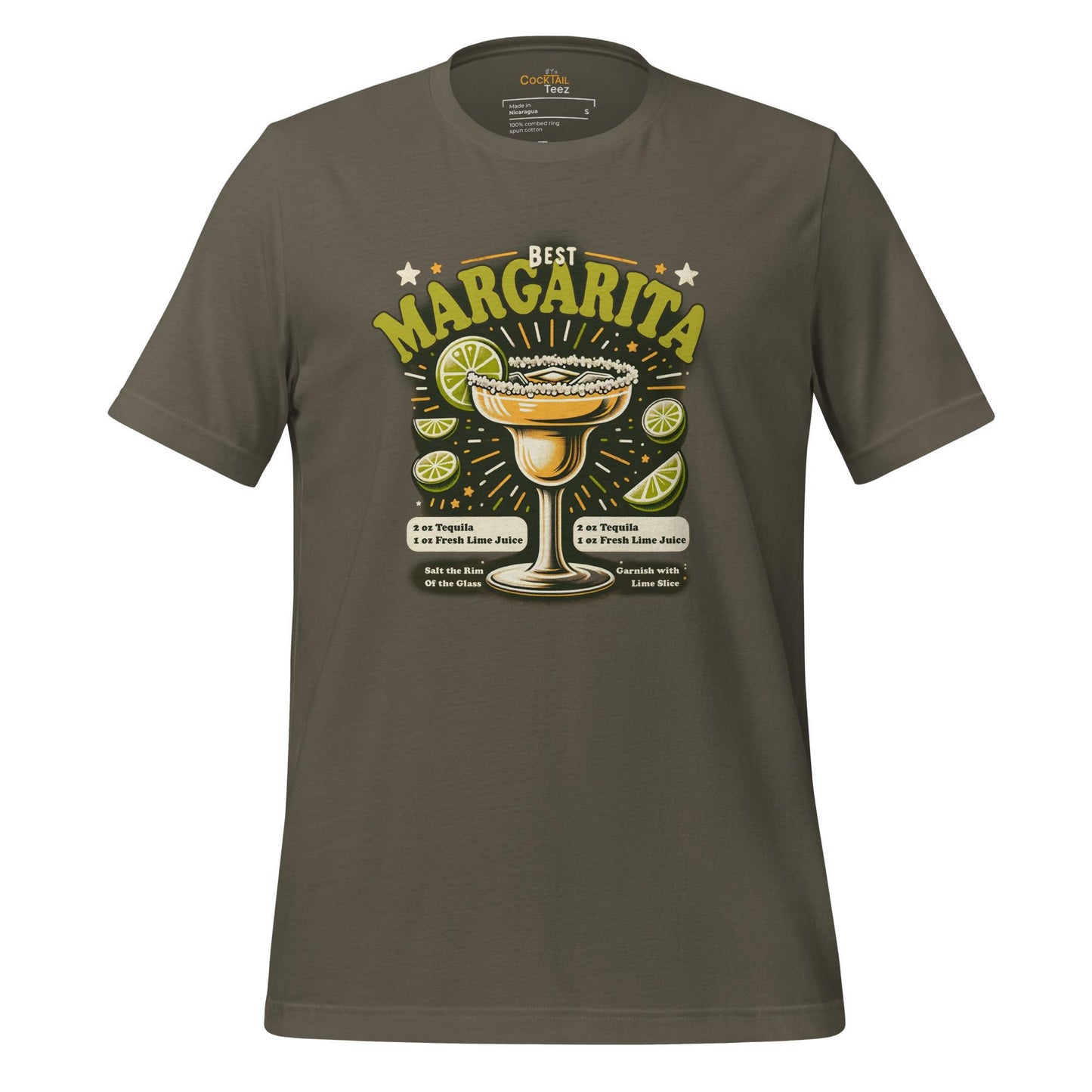 Margarita Cocktail Army Green T-Shirt