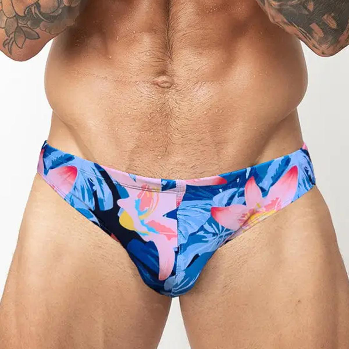 Chelsea Blue Floral Swim Brief by Richie Lifestyle