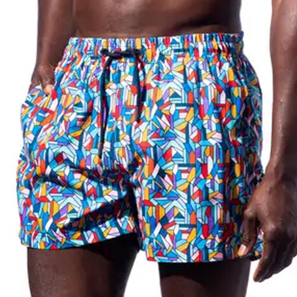 Holy Mosaic! Multicolor Swim Trunks by Eight X