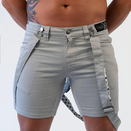 Stanley Grey Romey Shorts with Wearable Straps by TigerXHorse Denim