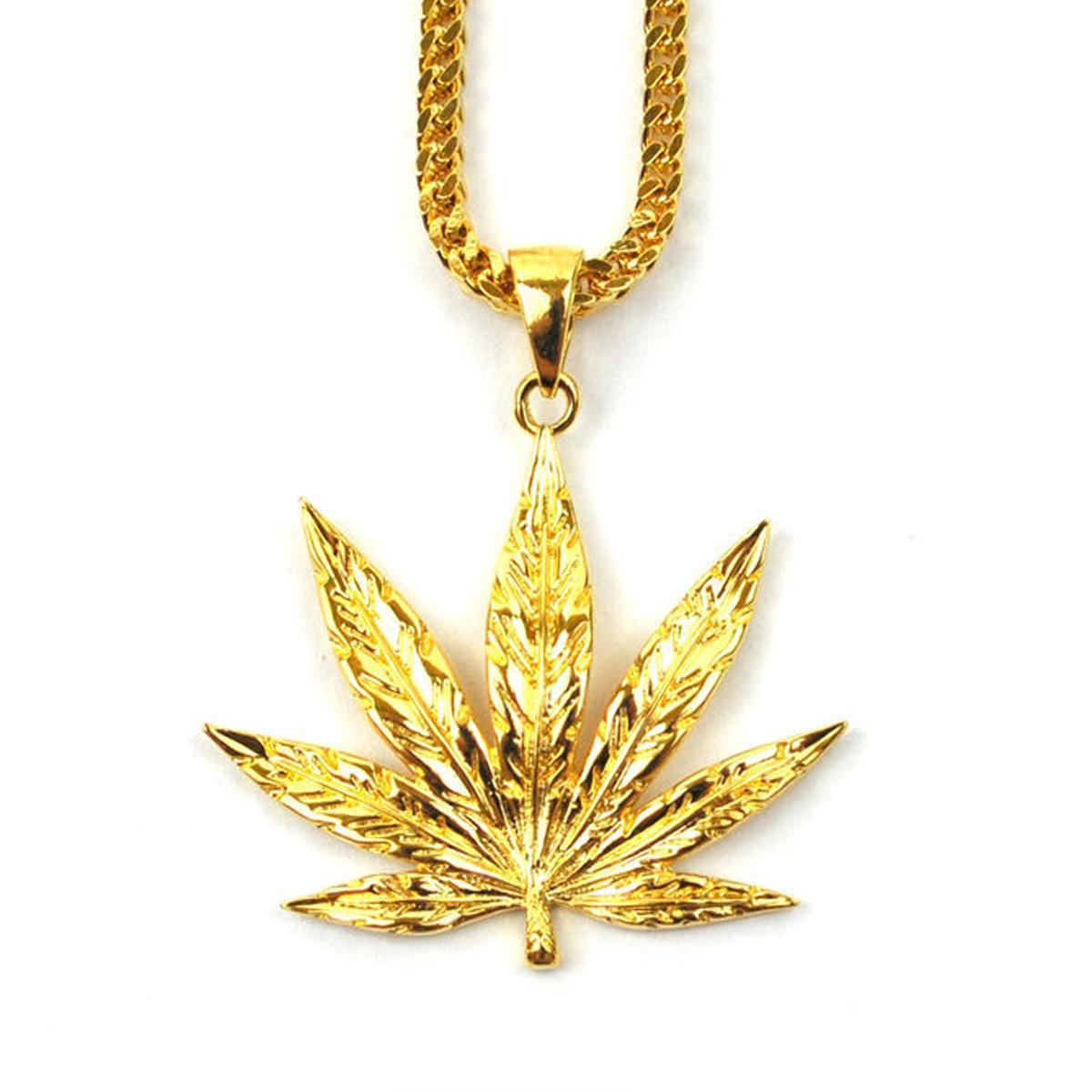 Weed Leaf with 22" Franco Chain by Gold Gods