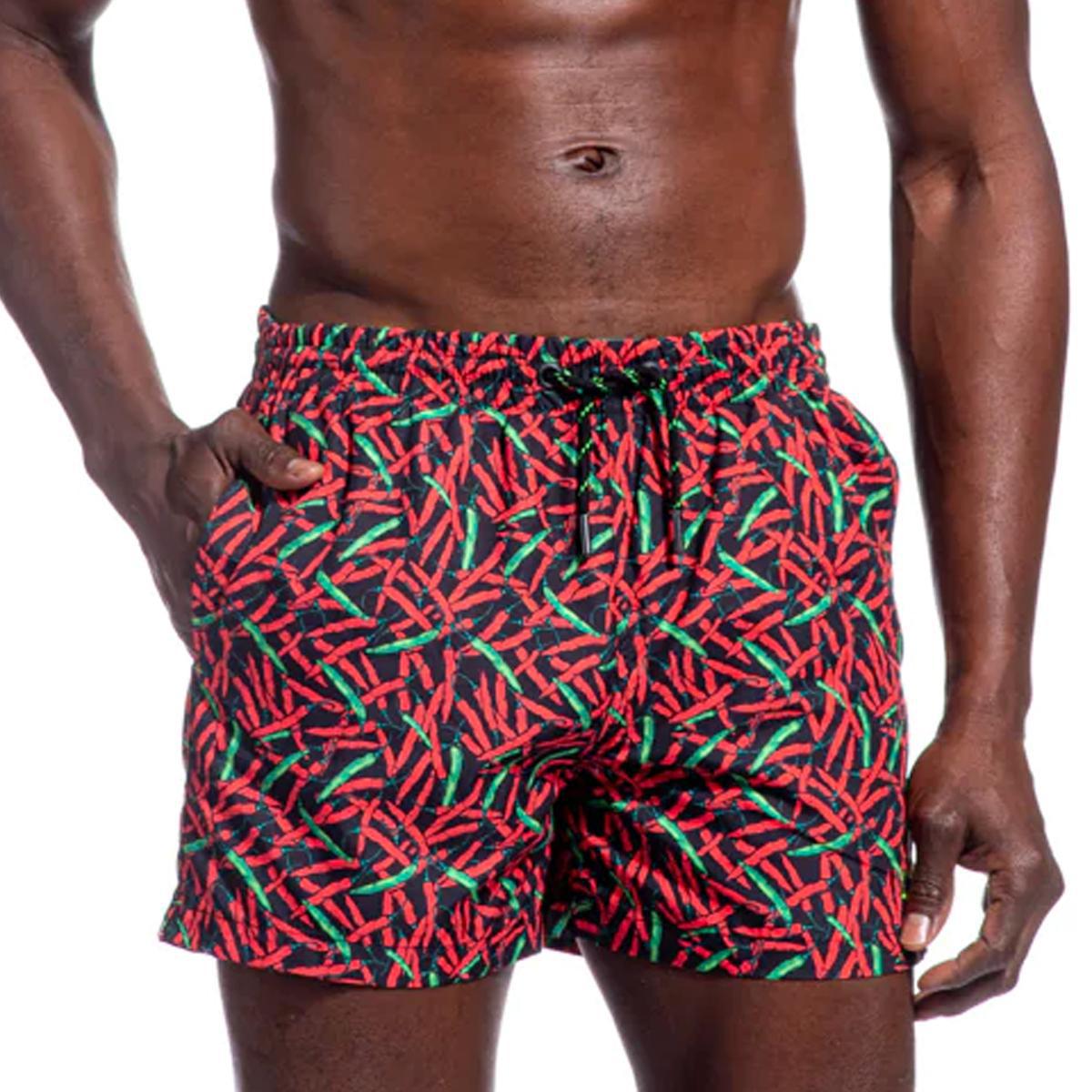 Chili Pepper Black/Red Swim Trunks by Eight X