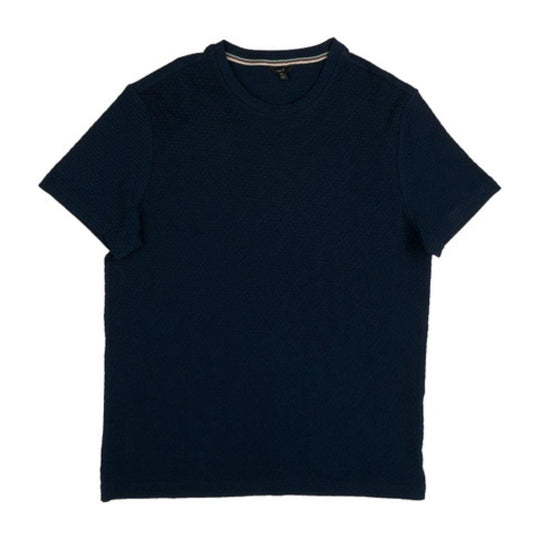 Navy Soft Grain Textured T-Shirt by Eight X