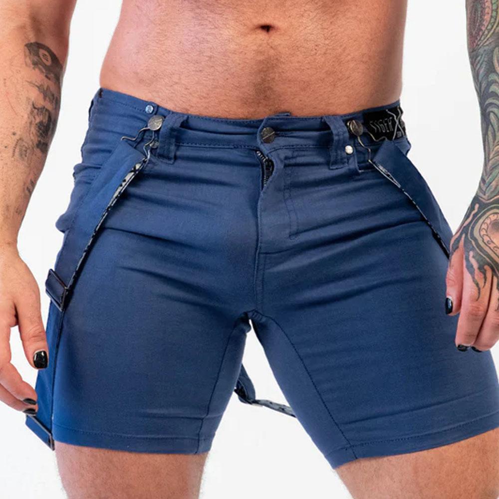 Blaze Blueberry Romey Shorts with Wearable Straps by TigerXHorse Denim