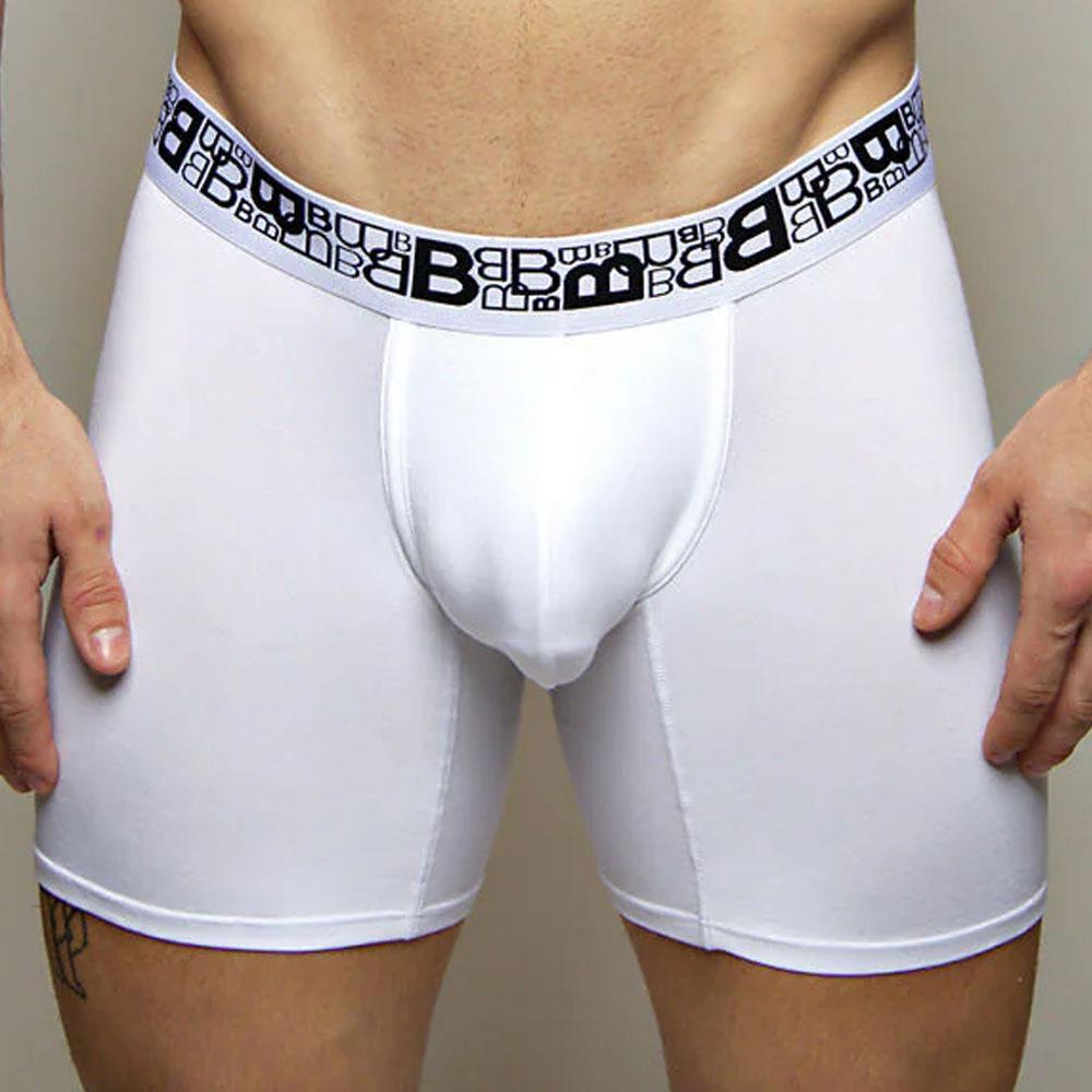 B Logo White Joxer Brief by Beauboy Menswear