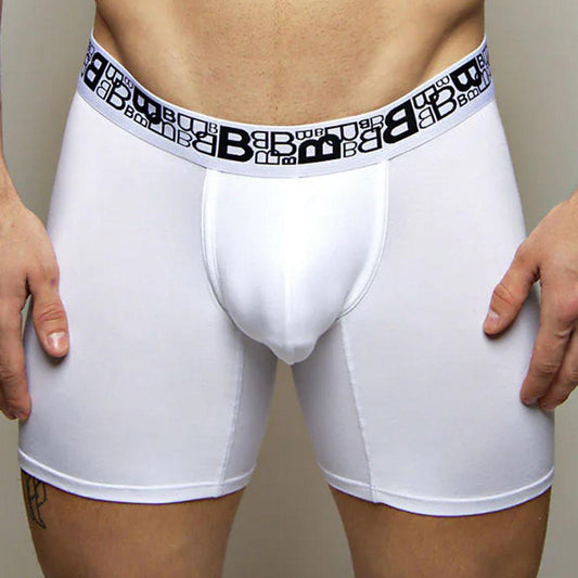 B Logo White Joxer Brief by Beauboy Menswear