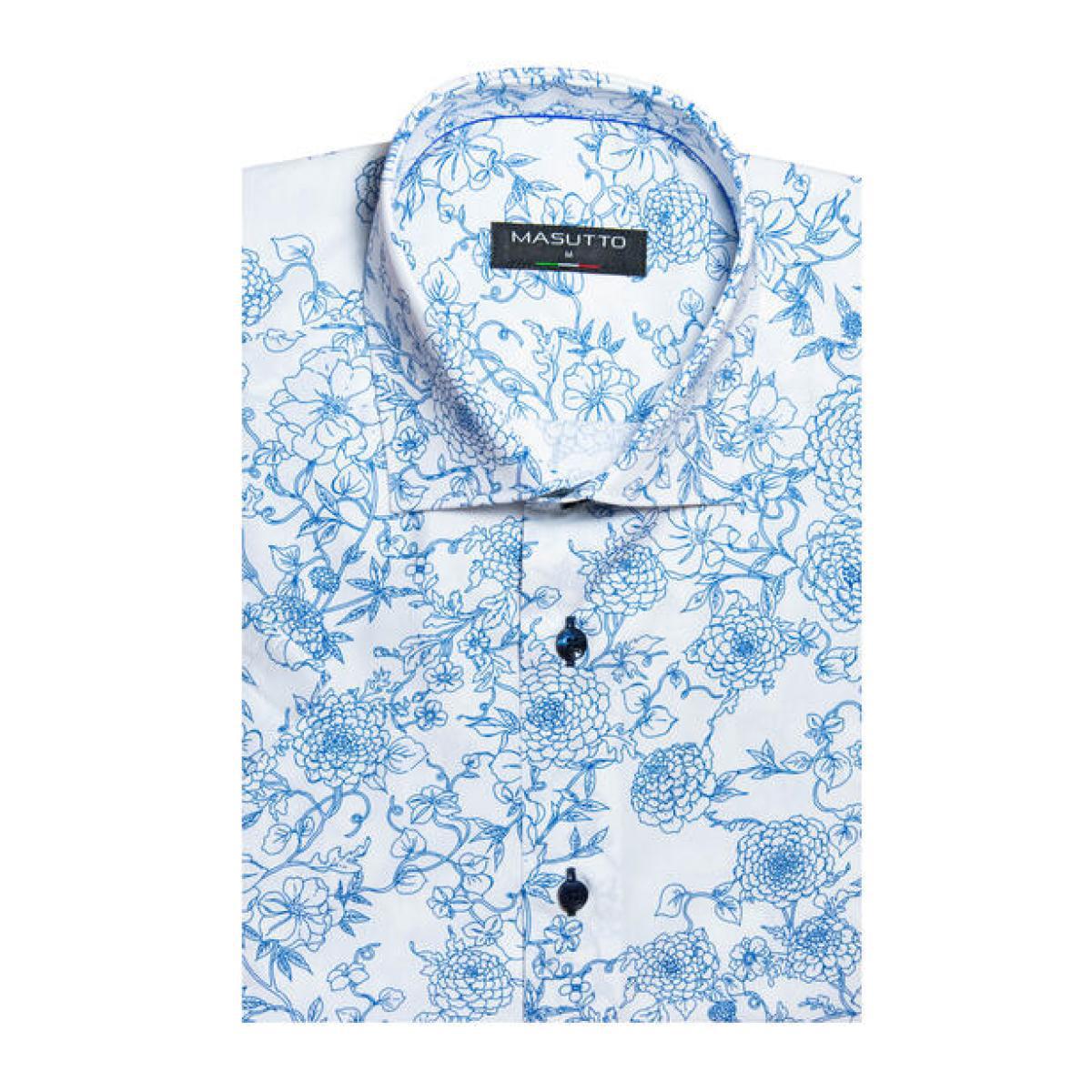 Anis Multicolor Geometric Cotton Short Sleeve Shirt by Masutto
