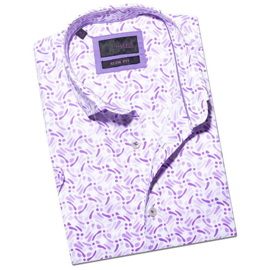 Purple Squirt Short Sleeve Shirt by Eight X (M-2327K)