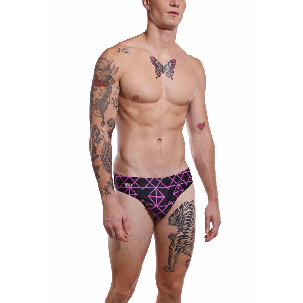 Axiom Black/Pink Swim Briefs by Garcon