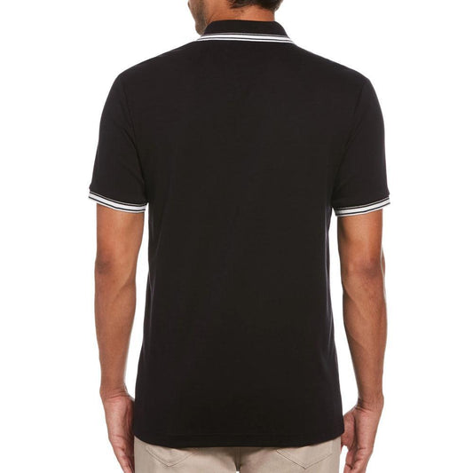 True Black Chest Stripe Cotton Polo by Original Penguin