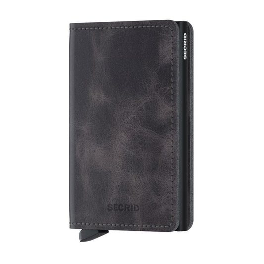 Vintage Grey & Black Slimwallet by Secrid Wallets