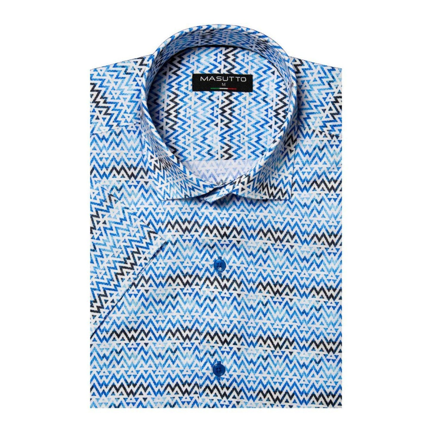 Pio Blue Short Sleeve Shirt by Masutto