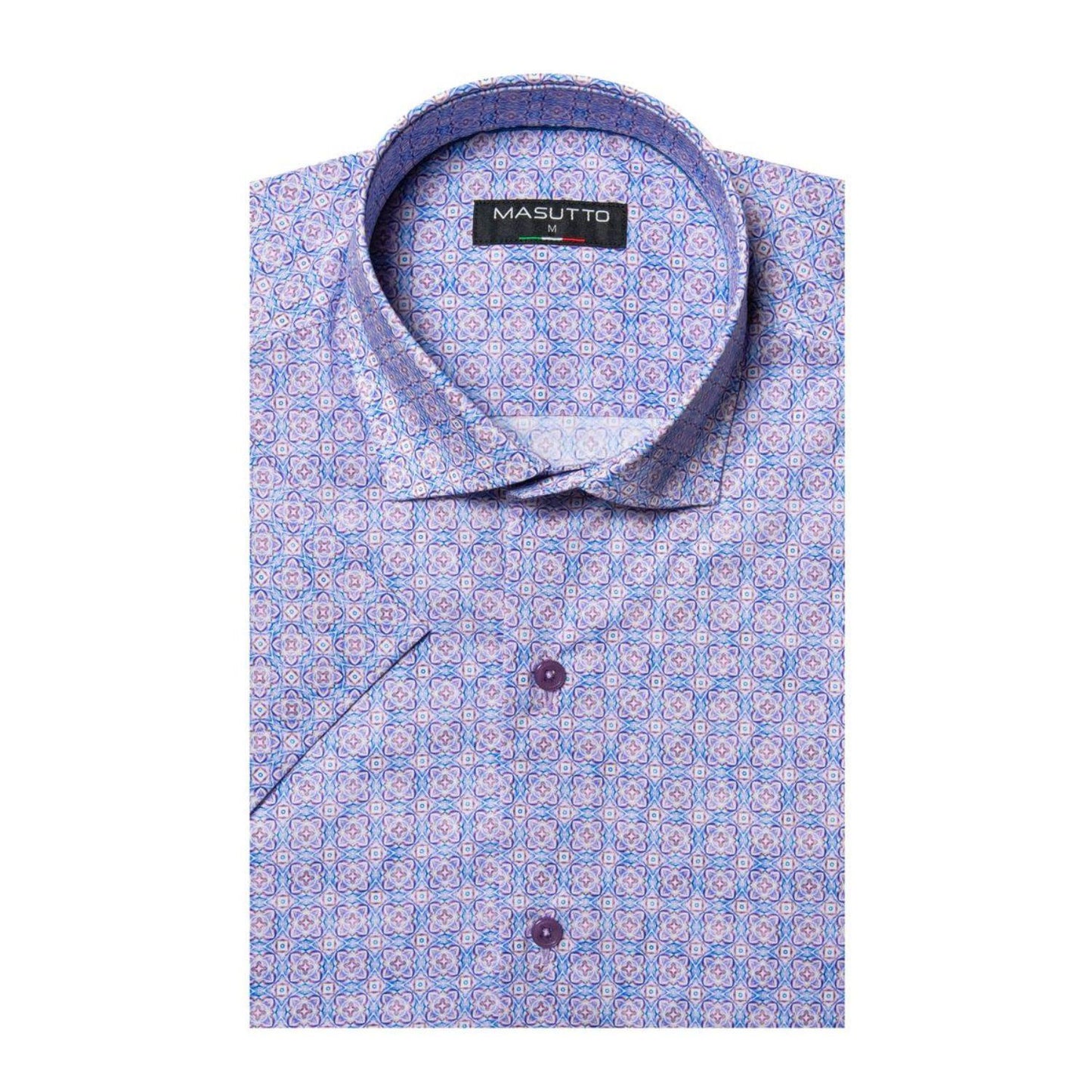Bastoni Purple Short Sleeve Shirt by Masutto