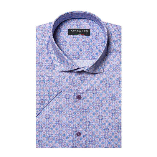 Bastoni Purple Short Sleeve Shirt by Masutto