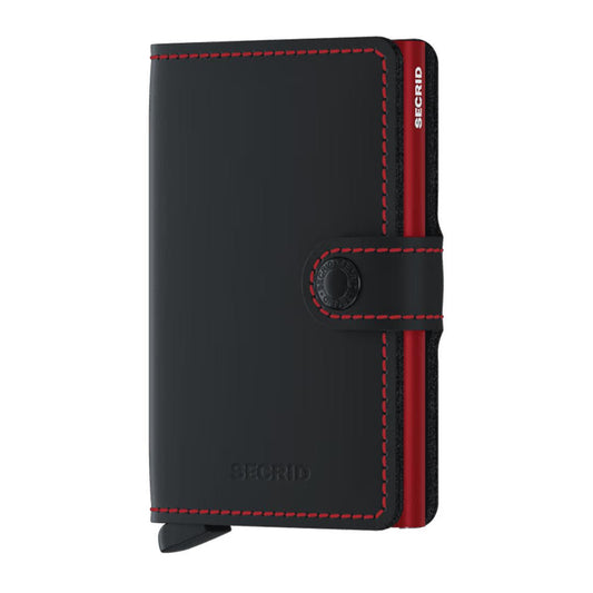 Matte Black and Red Miniwallet by Secrid Wallets
