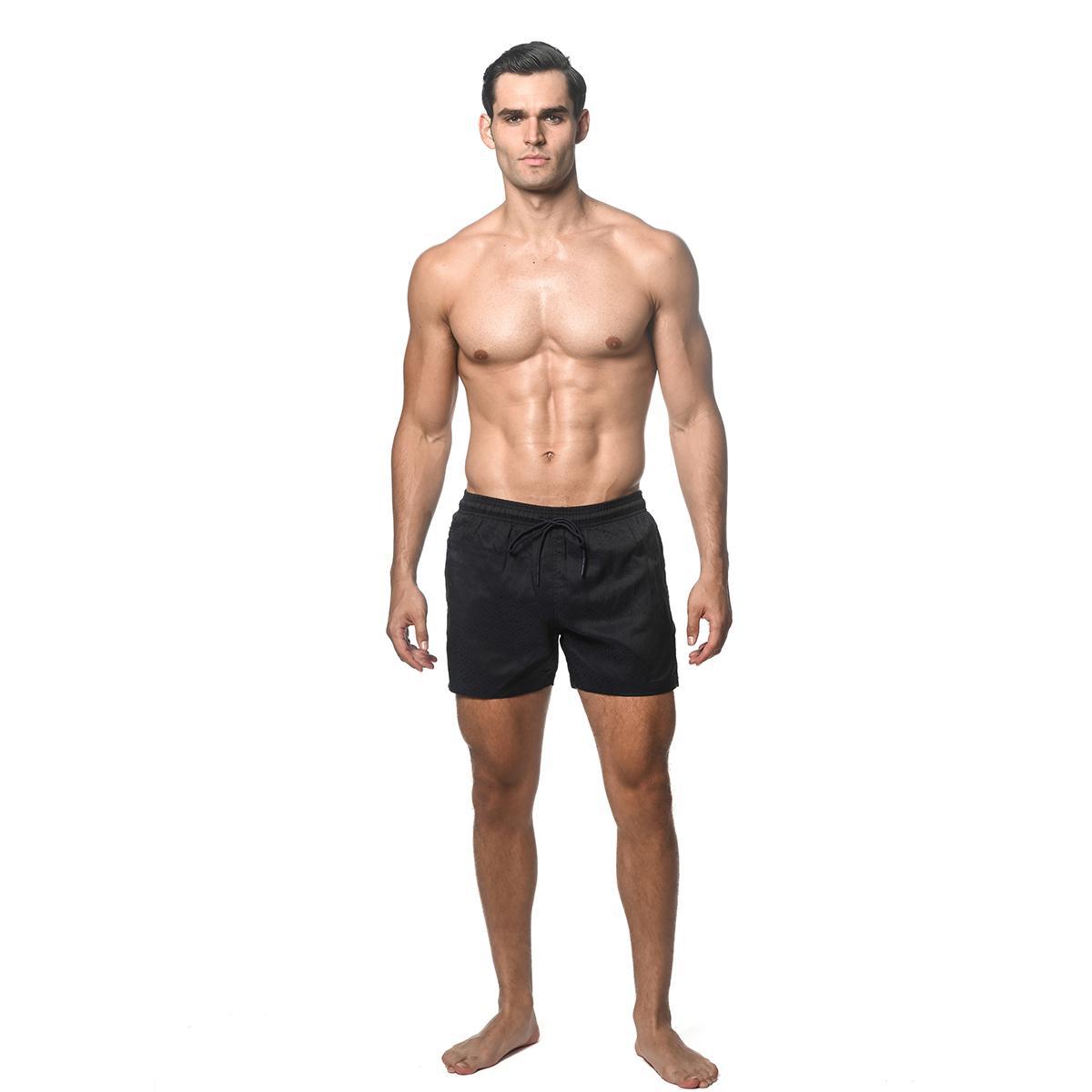 Navy Triad 4.5" Jacquard Swim Shorts with Mesh Lining by Postmarc