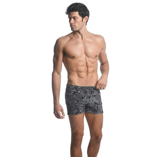 Black/White Paisley Swim Shorts by Postmarc
