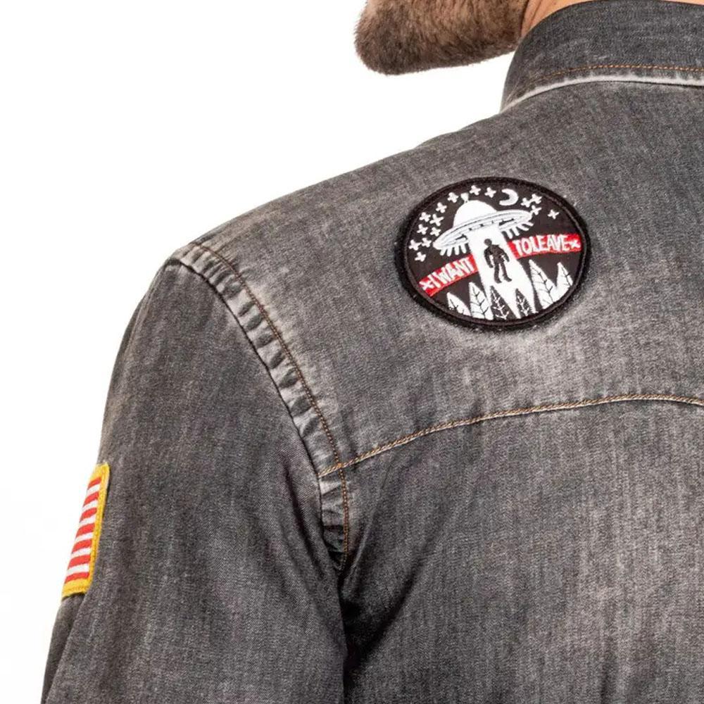 To Infinity and Beyond Special Edition Patched Denim Long Sleeve Shirt by Eight X