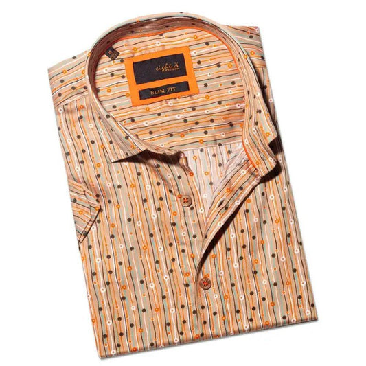 Sunny Summer Afternoon Brown Floral Short Sleeve Shirt by Eight X
