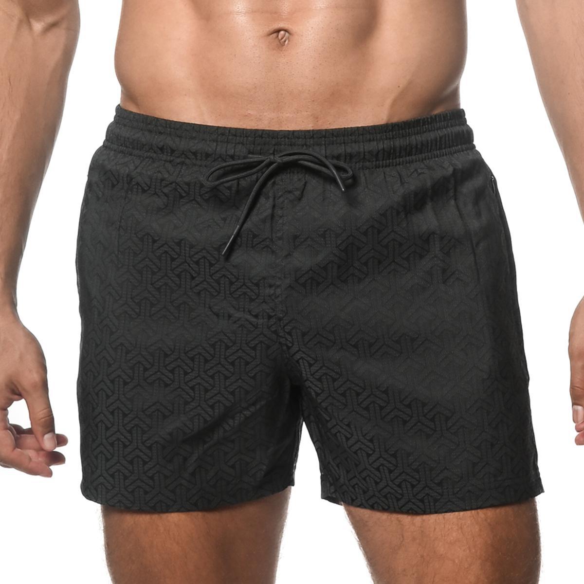 Onyx Triad 4.5" Jacquard Swim Shorts with Mesh Lining by Postmarc