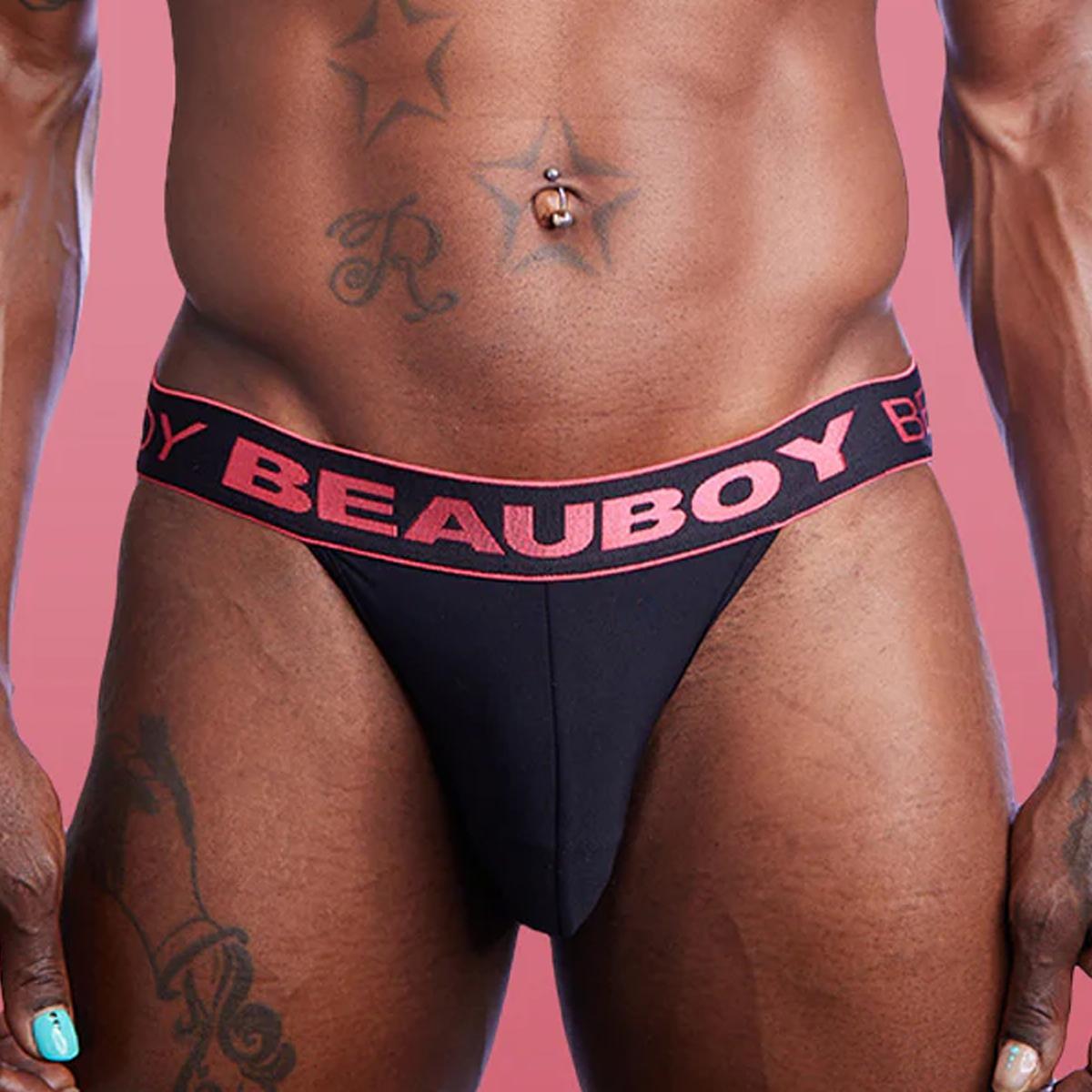 Coral/Black Core Jock by Beauboy Menswear