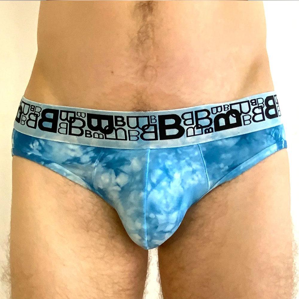 B Logo Blue Tie Dye Classic Brief by Beauboy Menswear