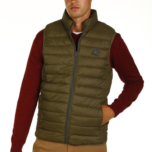 Men's Green Padded Sleeveless Vest by Time of Bocha
