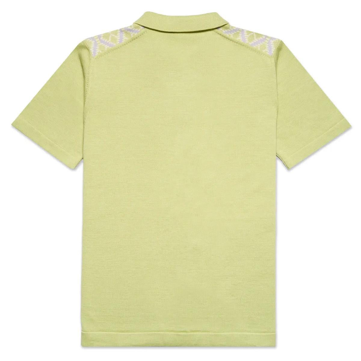 Green Diamond Weave Knit Polo by Eight X