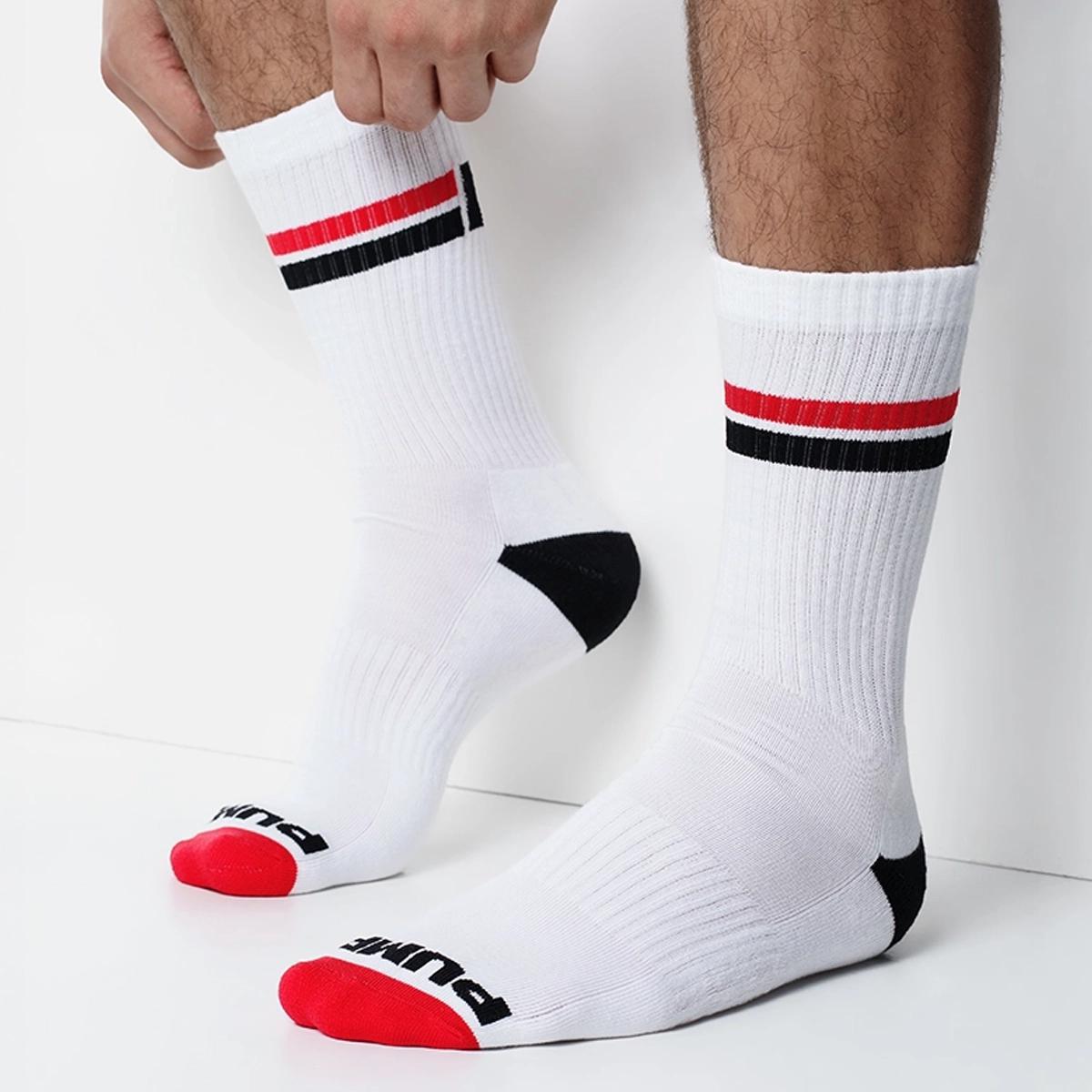 Circuit White/Red/Black Crew Socks by PUMP! Underwear