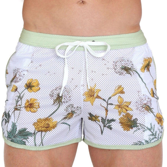 White Dandelion Mesh Shorts by Skull & Bones