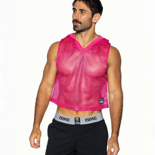 Hot Pink Hooded Sleeveless Practice Jersey by Bike Athletic