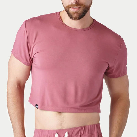 CLOUD Blush Red Crop Tee by Awry Menswear