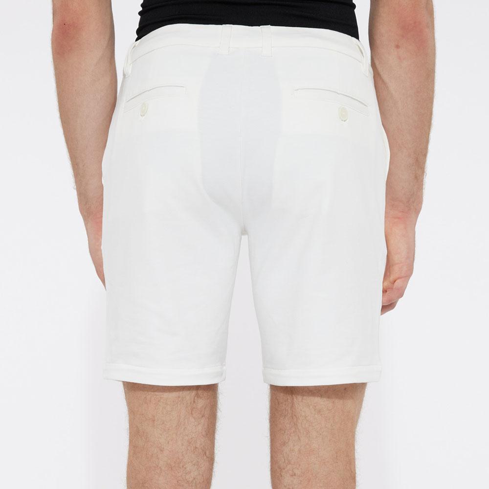 White 8" Inseam Solid Slub Knit Fleece Short by Postmarc