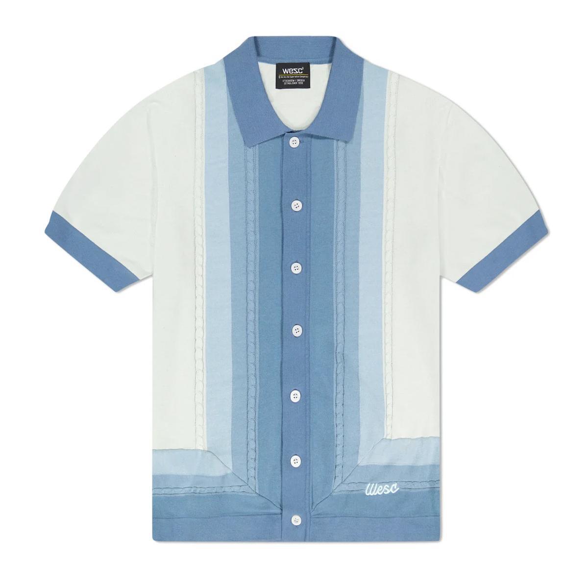 Elemental Blue Short Sleeve Knit Cardigan by WeSC