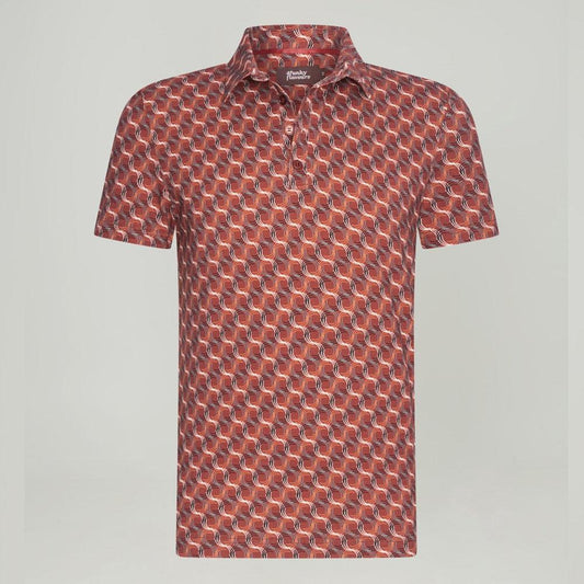 Freaky Frankie Rust/Ecru/Brown Short Sleeve Cotton Polo by 4FunkyFlavours