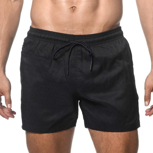 Navy Triad 4.5" Jacquard Swim Shorts with Mesh Lining by Postmarc