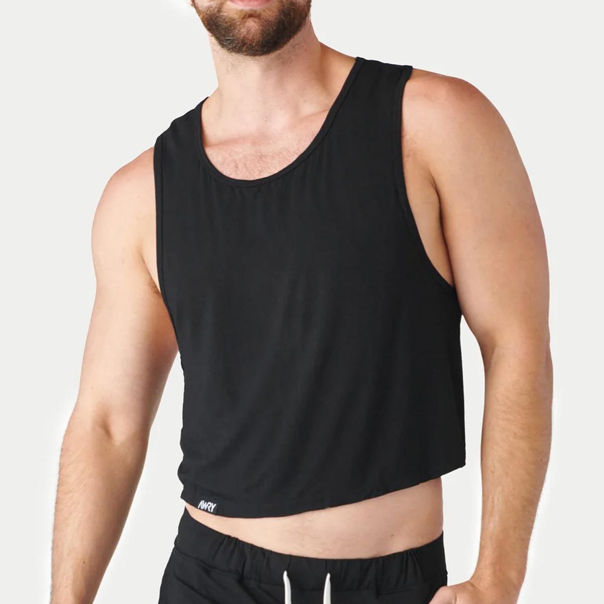CLOUD Black Crop Tank by Awry Menswear