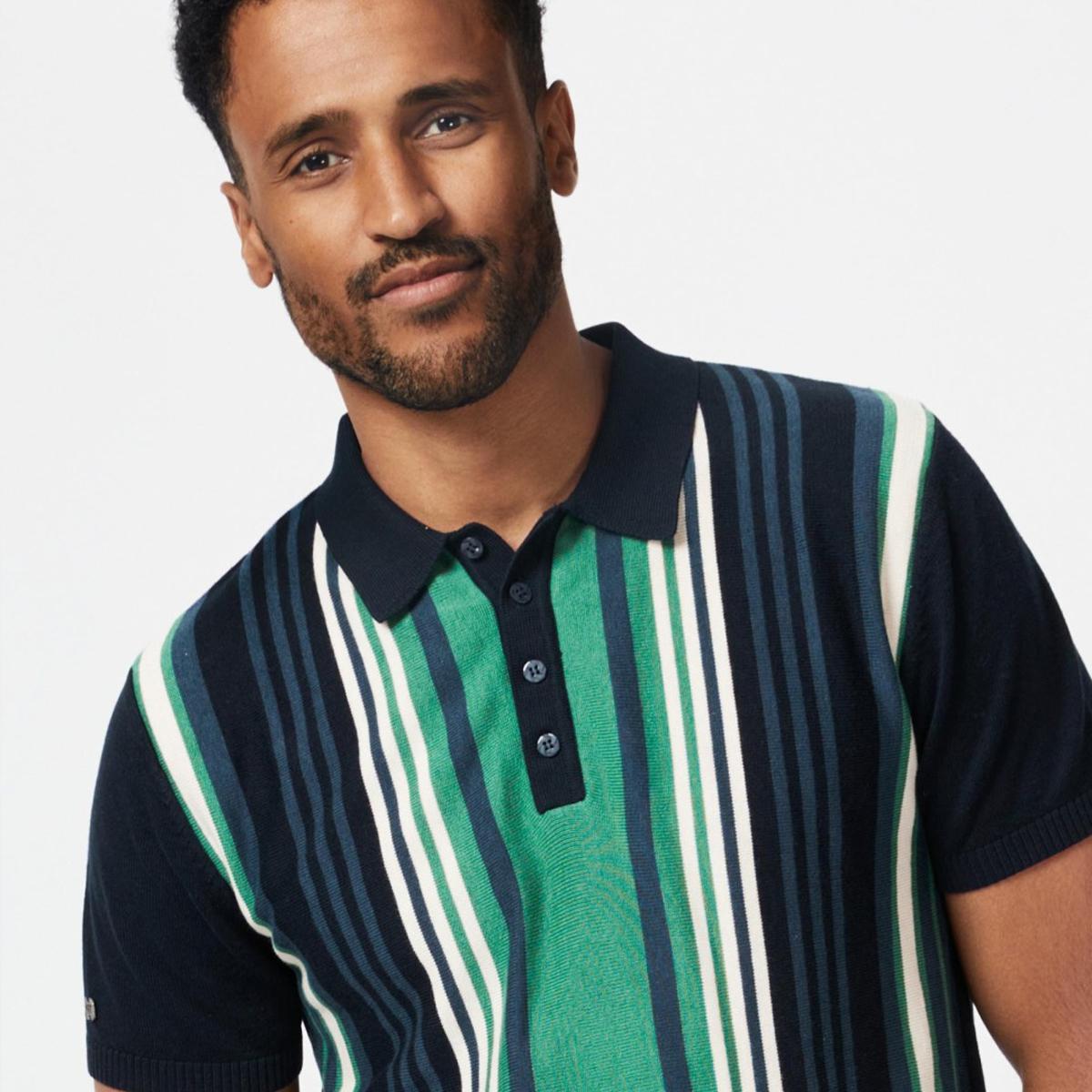 Mystics Blue and Green Knitted Polo Shirt by 4funkyflavours