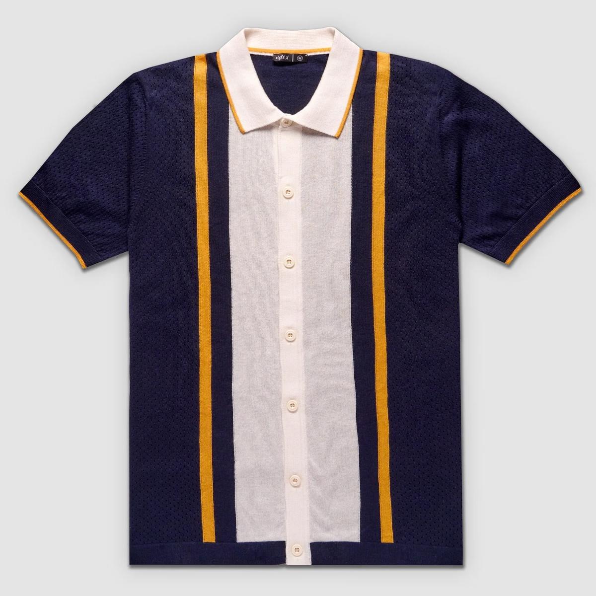 Varsity Knit Navy Short Sleeve Shirt by Eight X