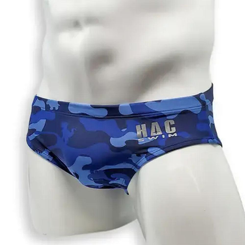 Blue Camo Basic Swim Brief by HAC Swim