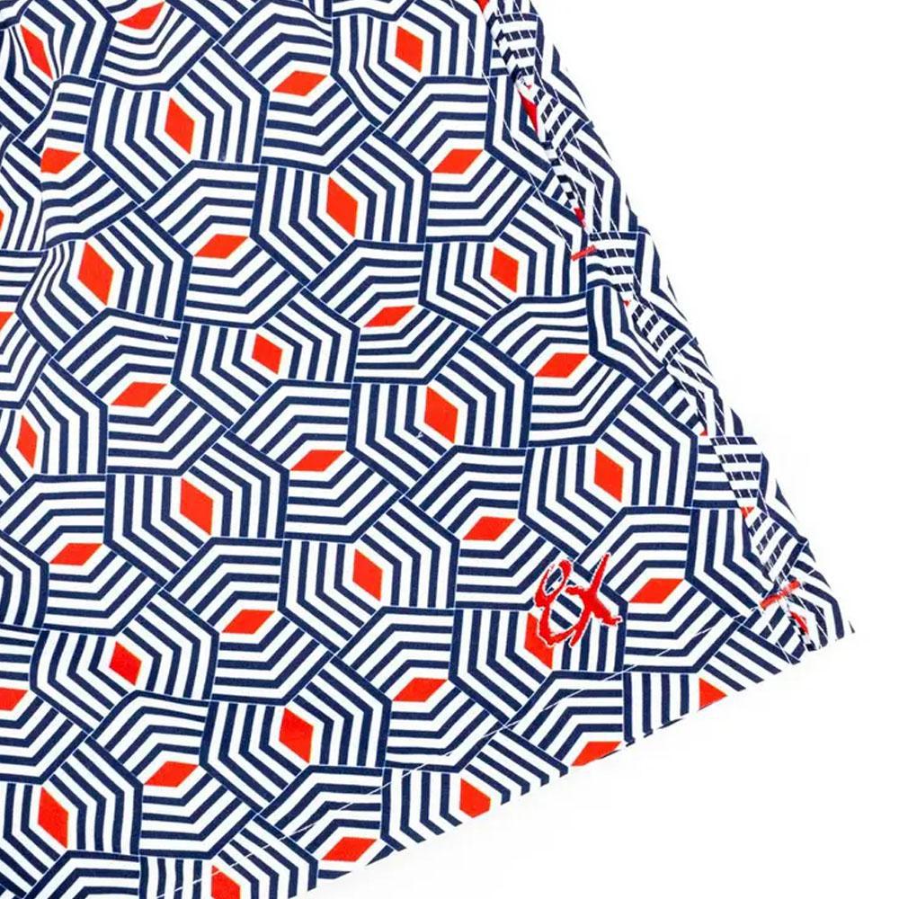 Weave It Be Navy/White Swim Trunks by Eight X
