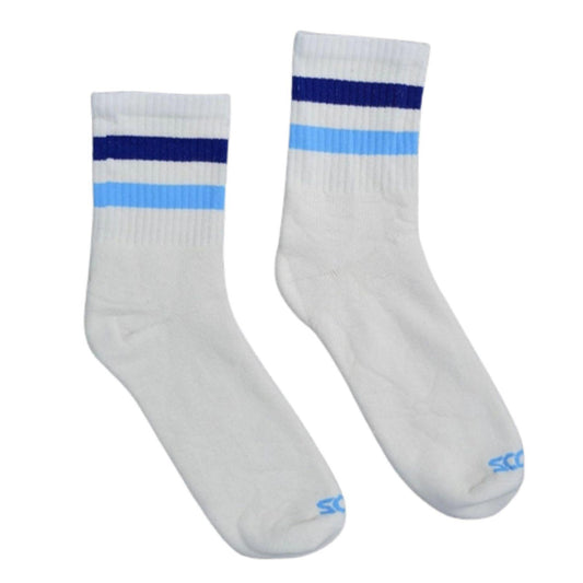 Shorty's Blue Shades Striped Natural Tube Socks by SOCCO